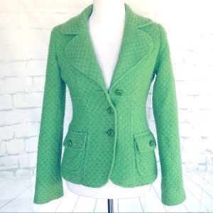Marciano by Guess Green Tweed Wool Blend Coa